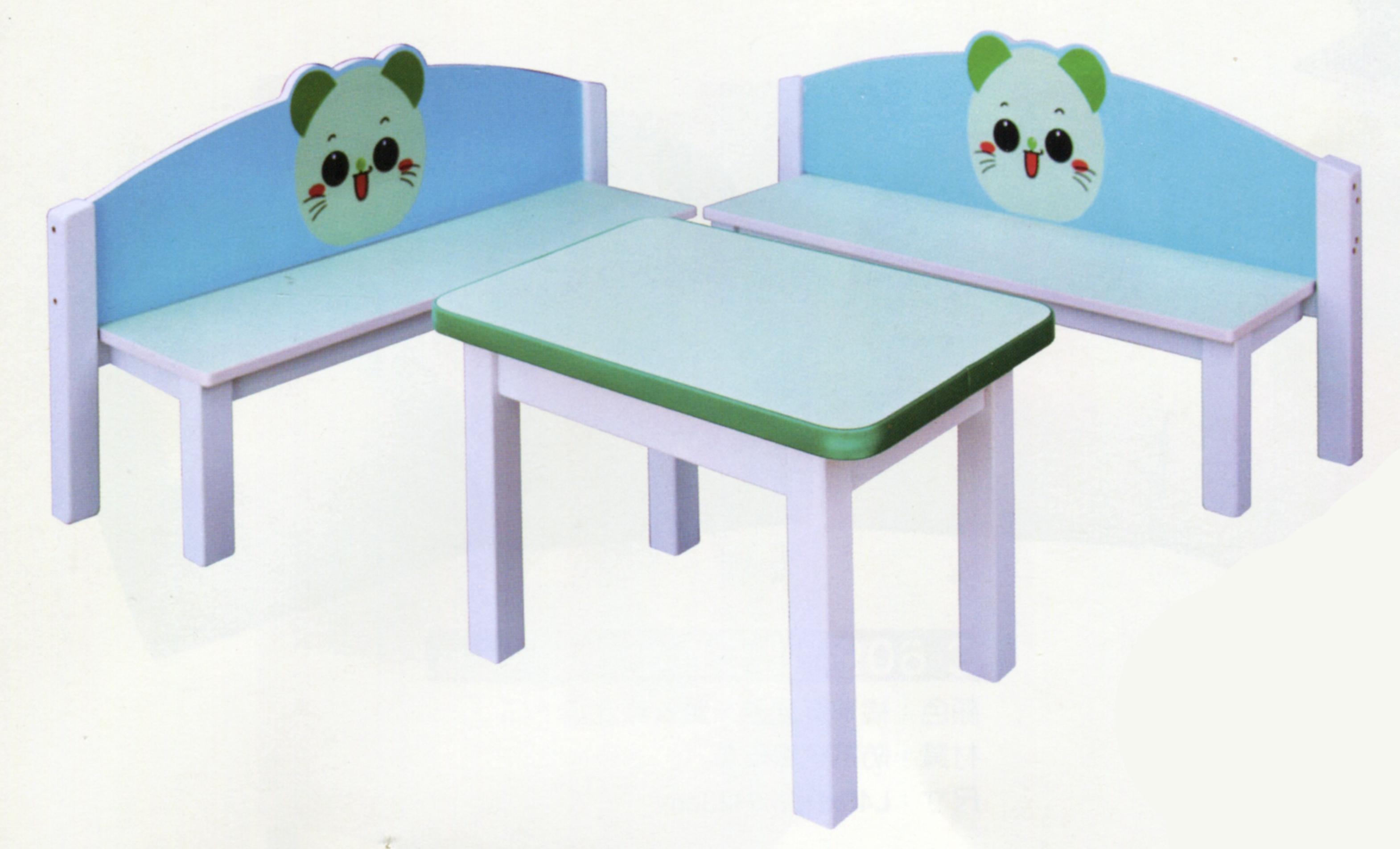 23.4C605夏綠蒂長條椅+C608幼兒個人桌